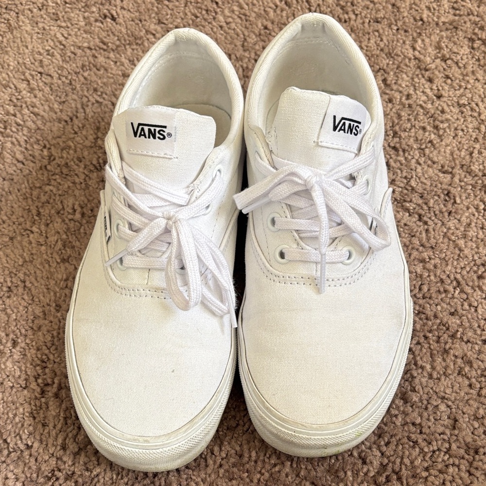 Vans White Low-Top Canvas Sneakers